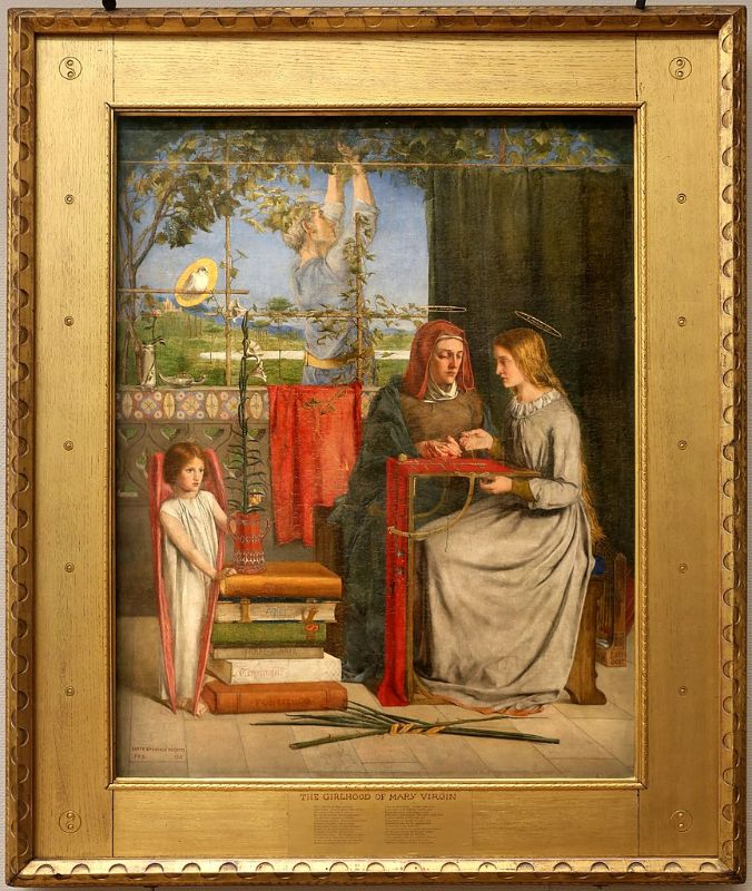 The Childhood Of Mary Virgin Painting by Dante Gabriel Rossetti