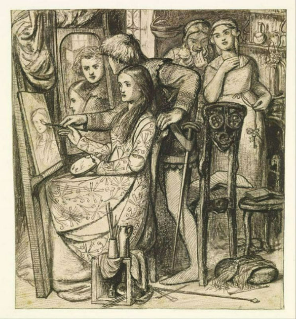 A Parable of Love (or Love's Mirror) Painting by Dante Gabriel Rossetti
