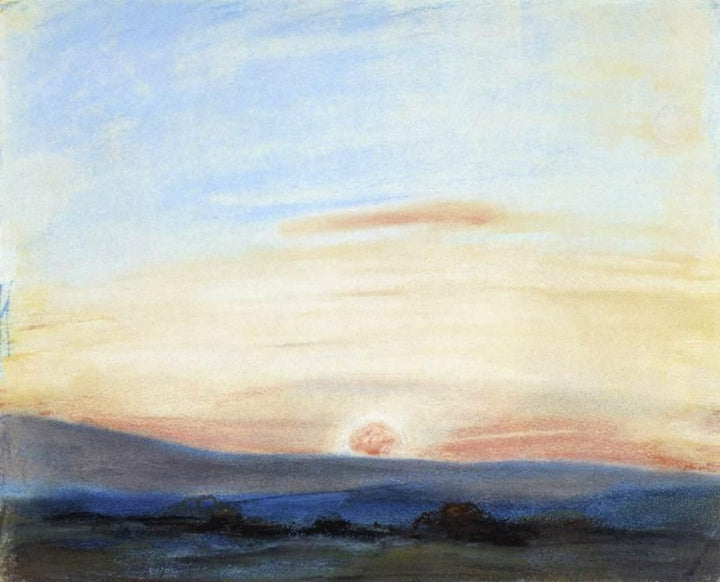 Study of Sky- Setting Sun c. 1849 Painting 