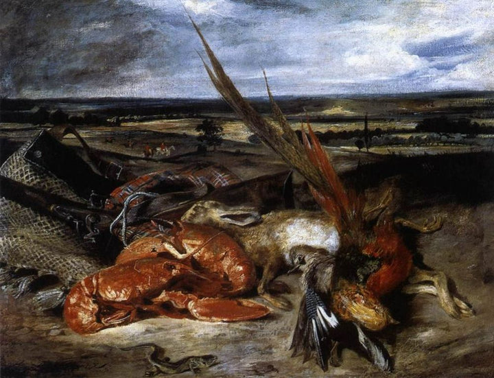 Still-Life with Lobster 1826-27 Painting by Eugene Delacroix