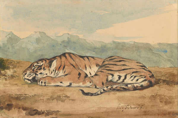 Tiger Painting by Eugene Delacroix