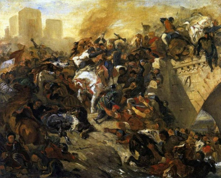 The Battle of Taillebourg (draft) 1834-35 Painting 