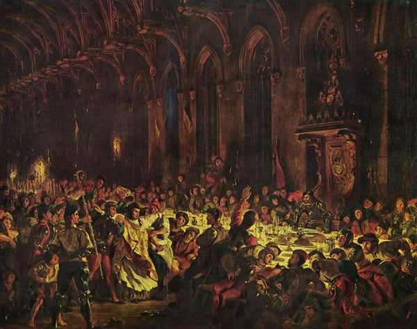 Murder of the bishop von Luettich Painting by Eugene Delacroix