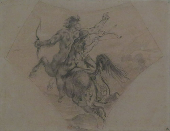 Study for 'the education of Achilles' Painting by Eugene Delacroix