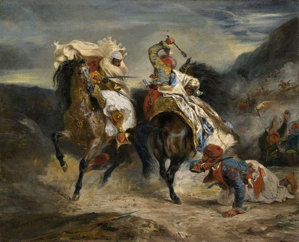 Combat of Giaour and Hassan Painting by Eugene Delacroix