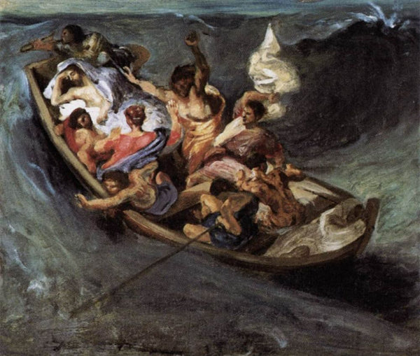 Christ on the Lake of Gennezaret (sketch) c. 1841 Painting by Eugene Delacroix