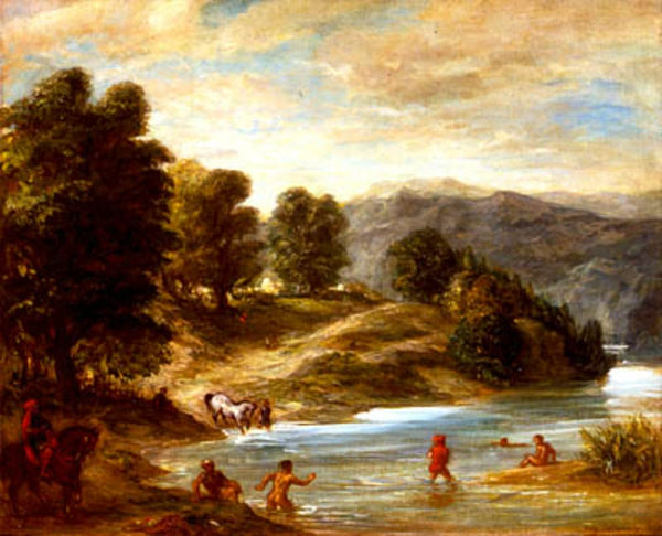The Banks of the River Sebou Painting by Eugene Delacroix