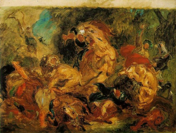 Lion Hunt 1854 Painting by Eugene Delacroix
