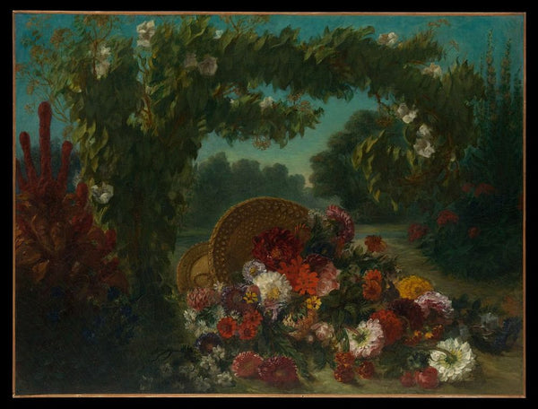 Basket of Flowers 1848 Painting by Eugene Delacroix