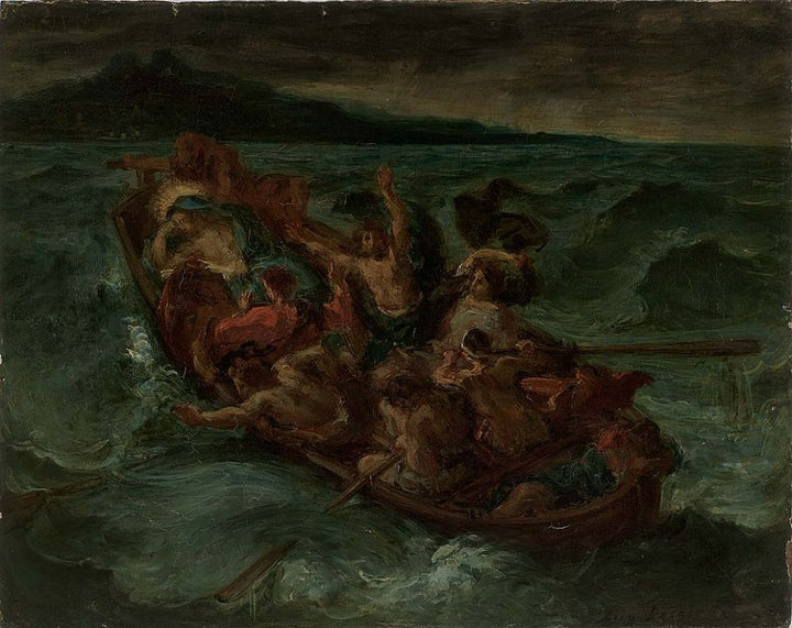 Christ on the Lake of Gennesaret Painting by Eugene Delacroix