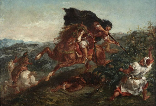 Le Combat Painting by Eugene Delacroix