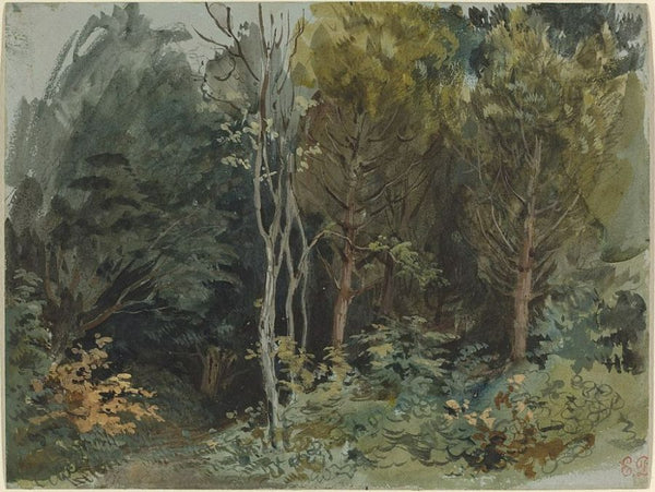 The Edge of a Wood at Nohant Painting by Eugene Delacroix