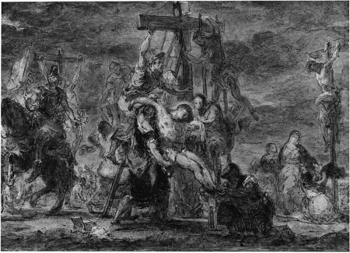 The Descent from the Cross Painting by Eugene Delacroix
