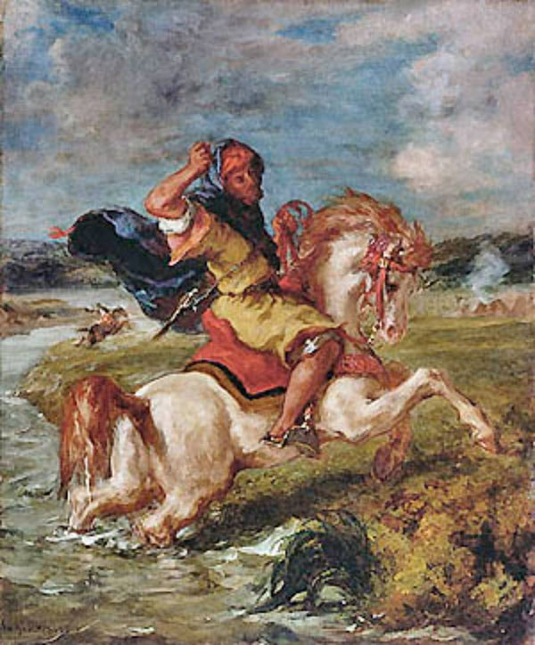 Moroccan Horseman Crossing a Ford