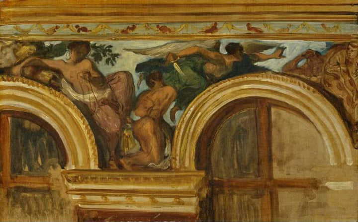 Study for part of the 'Justice' frieze Painting by Eugene Delacroix