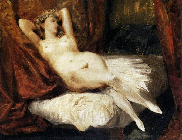 Female Nude Reclining on a Divan 1825-26 Painting by Eugene Delacroix