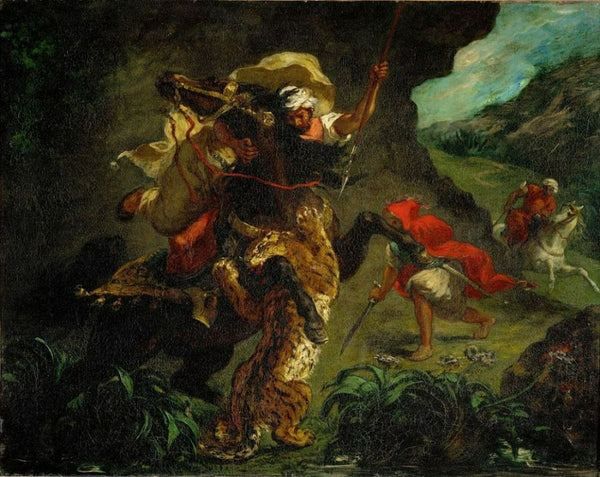 Tiger's hunt Painting by Eugene Delacroix