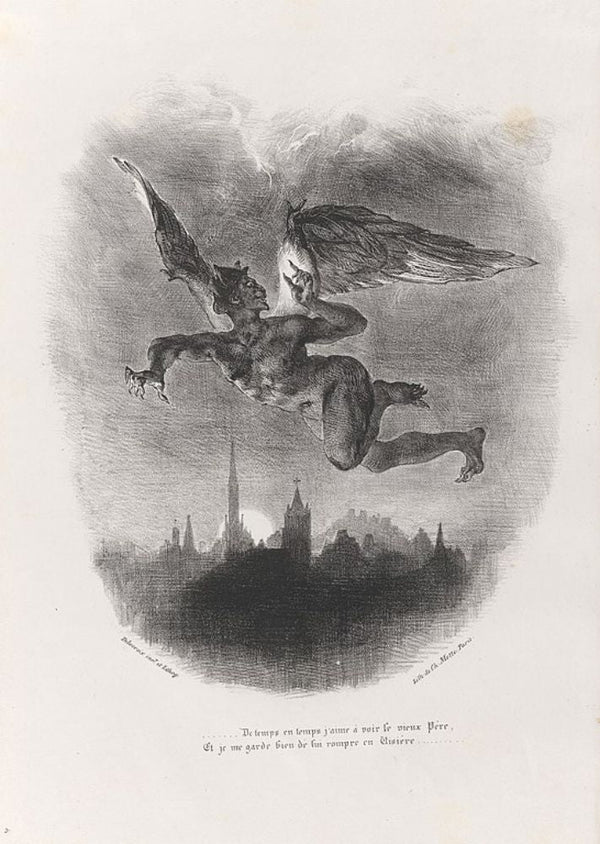 Mephistopheles Over Wittenberg (From Goethe's Faust) 1839
