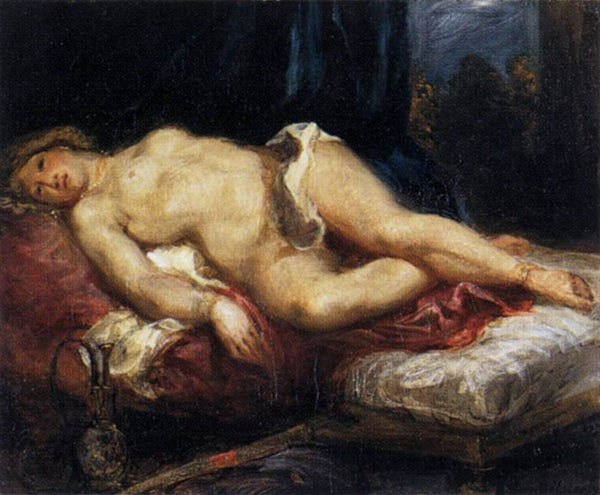 Odalisque Reclining on a Divan 1827-28 Painting by Eugene Delacroix