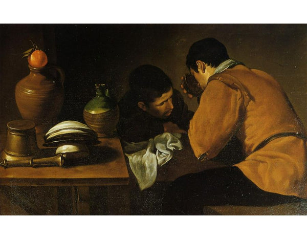 Two Young Men At A Table 