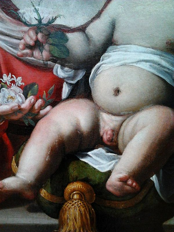 The Madonna della Rosa Painting by Domenico Zampieri