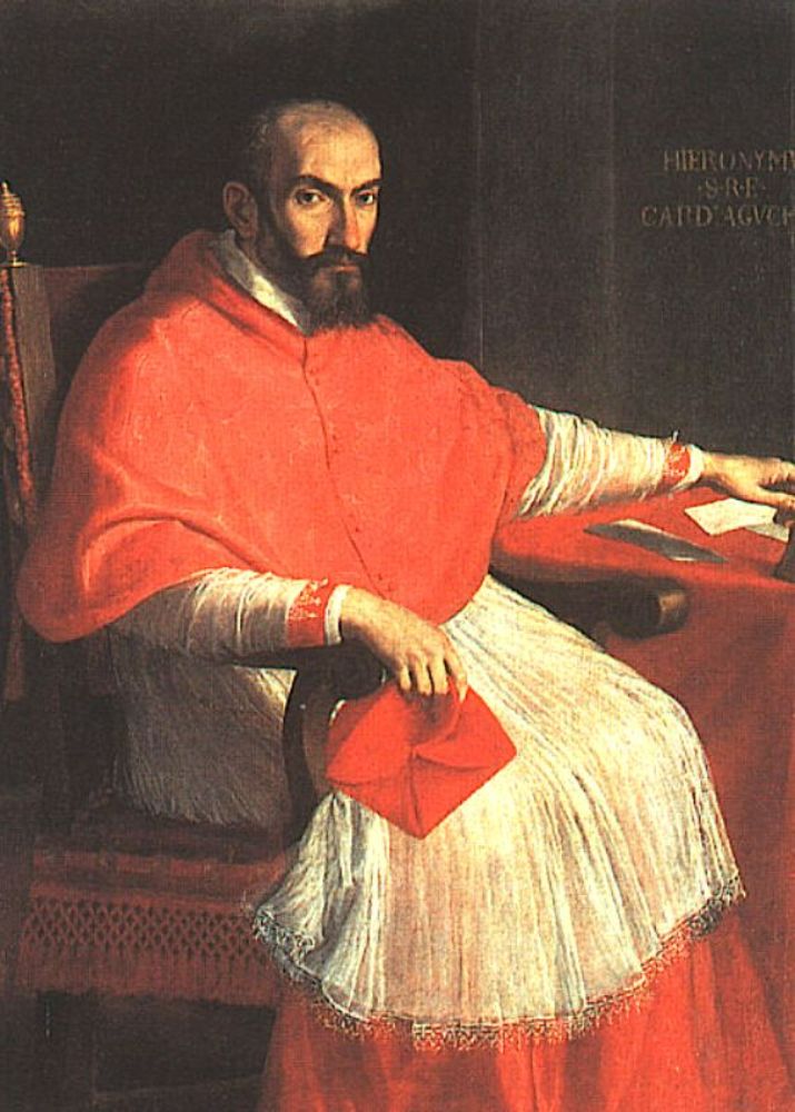 Portrait of Cardinal Agucchi 1605 Painting by Domenico Zampieri