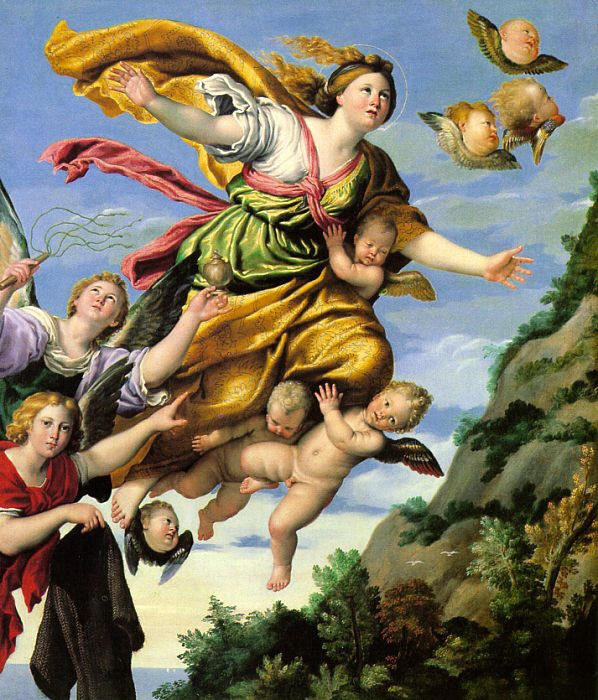 The Assumption of Mary Magdalene into Heaven 1620 Painting by Domenico Zampieri