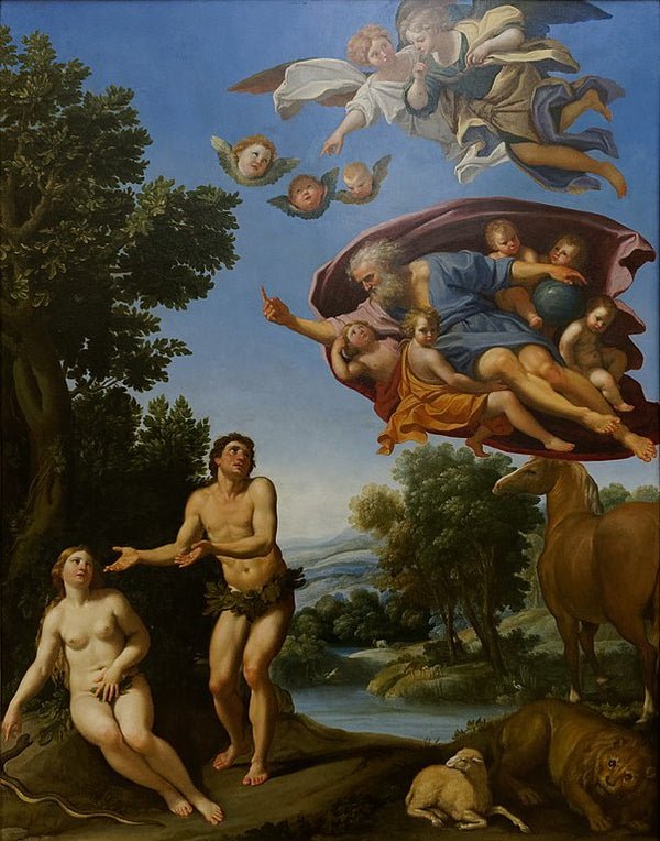 Adam and Eve Painting by Domenico Zampieri