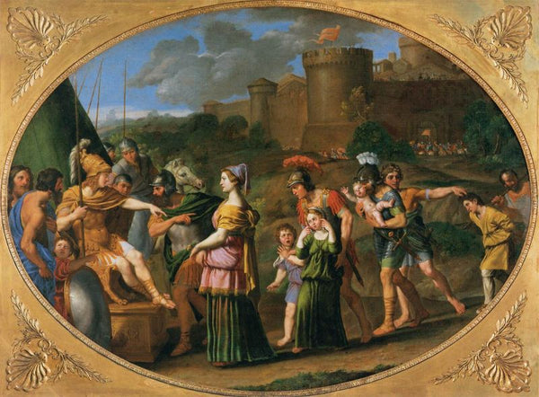 Timoclea Captive Brought before Alexander Painting by Domenico Zampieri