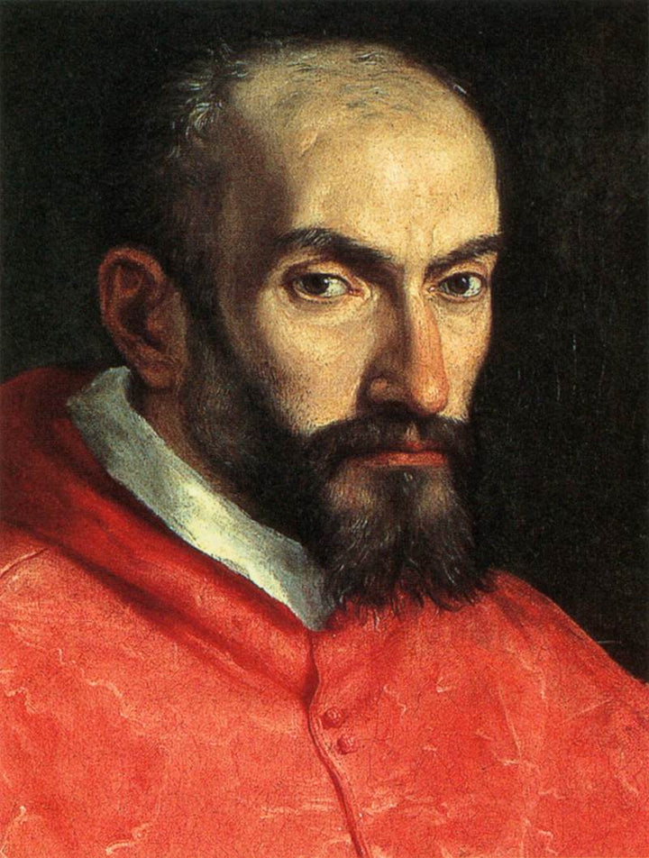 Portrait of Cardinal Agucchi (detail) Painting by Domenico Zampieri