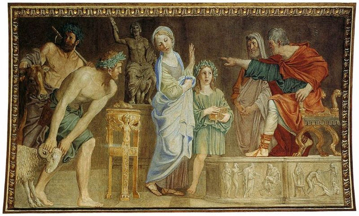 St Cecilia before the Judge Painting by Domenico Zampieri