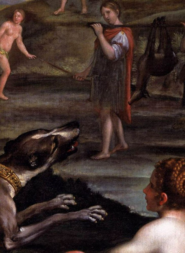Diana and her Nymphs (detail) 2 Painting by Domenico Zampieri