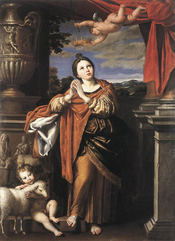 Saint Agnes c. 1620 Painting by Domenico Zampieri