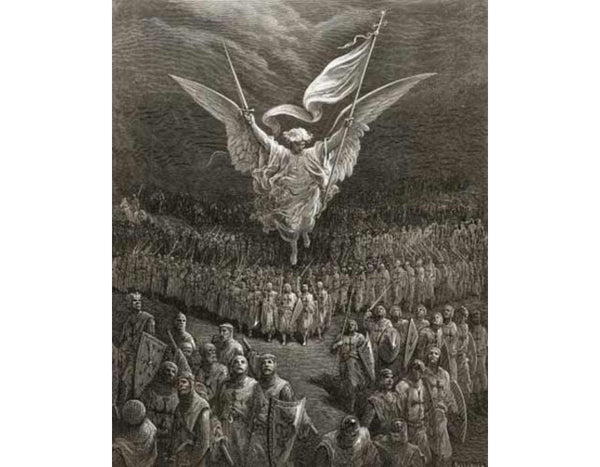 An angel leading the Crusaders to Jerusalem 