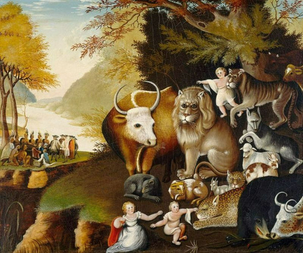 The Peaceable Kingdom 1834 Painting by Edward Hicks