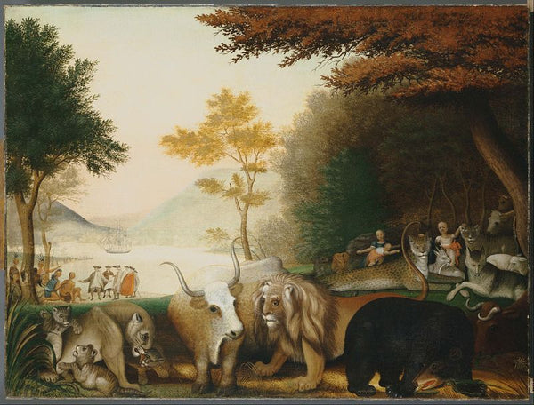 The Peaceble Kingdom Painting by Edward Hicks