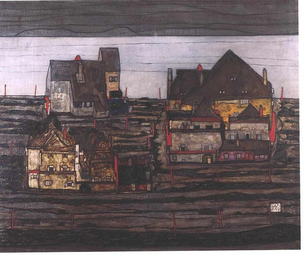 Vorstadt I Painting  by Egon Schiele