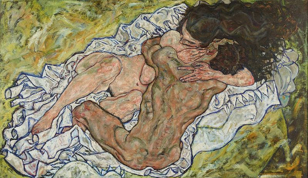 The Embrace (The Loving) Painting  by Egon Schiele