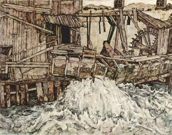 The Mill Painting by Egon Schiele