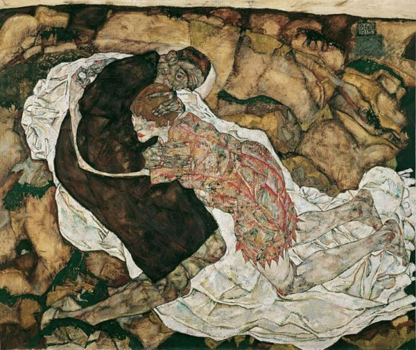 Death And The Maiden Painting  by Egon Schiele