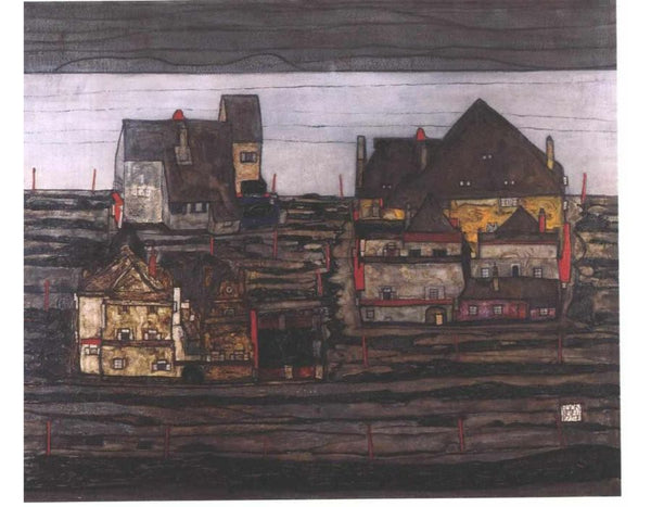 Suburb Painting by Egon Schiele
