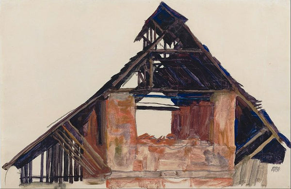 Old Gable Painting by Egon Schiele