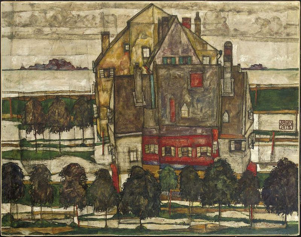 Single Houses Painting by Egon Schiele