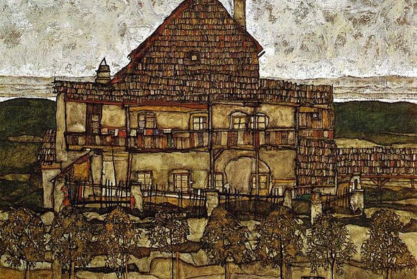 House with Shingles Painting by Egon Schiele