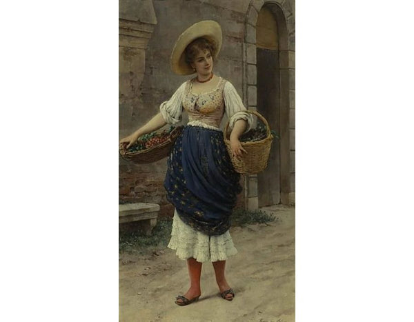 Young Beauty with Fruit Basket 1900 
