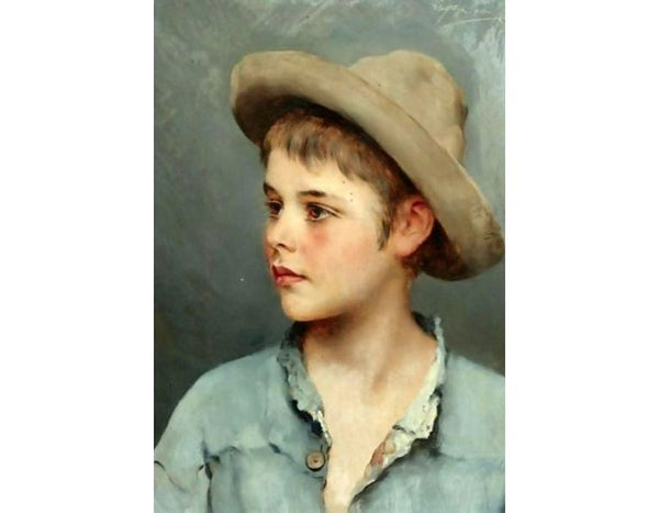 A young boy wearing a stetson 