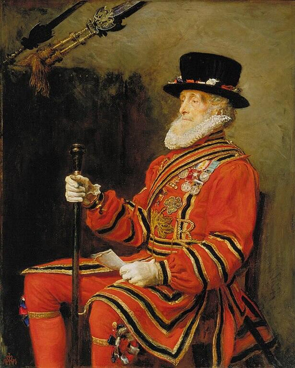 A Yeoman of the Guard Painting by John Everett Millais