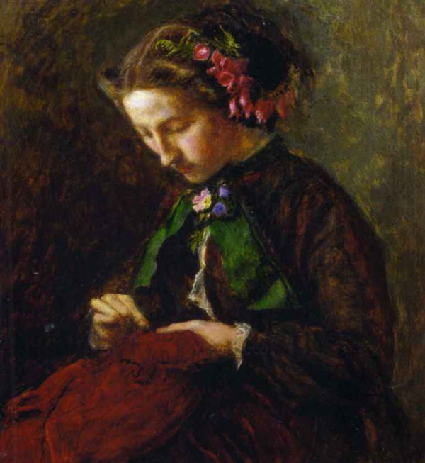 Effie with Foxgloves in Her Hair Painting by John Everett Millais