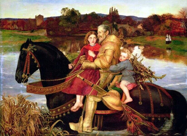 A Dream of the Past - Sir Isumbras at the Ford Painting by John Everett Millais