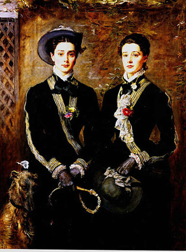 Twins (Grace and Kate Hoare) Painting by John Everett Millais